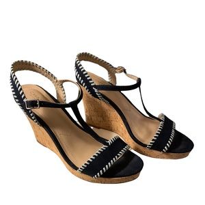 Charles David🦋🦋3 for 20 David Navy Cork Wedge Platforms